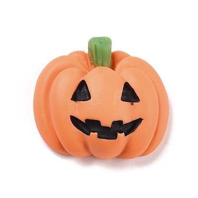 Pumpkin Opaque Resin Cabochons RESI-F031-05-1