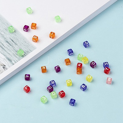 Transparent Large Hole Acrylic European Beads TACR-Q005-6mm-M-1