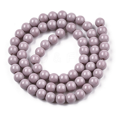 Opaque Solid Color Glass Beads Strands LS-GLAA-T032-P6mm-07-1