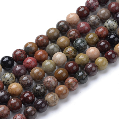 Natural River Stone Beads Strands X-G-R412-24-8mm-1