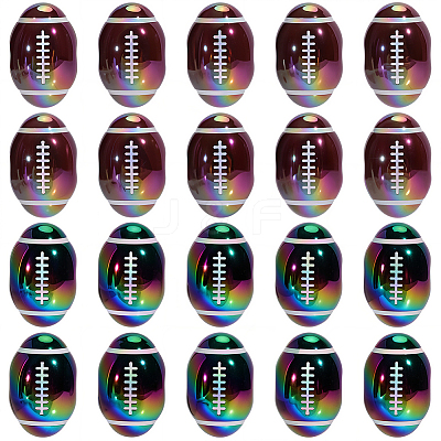 20Pcs 2 Colors Opaque Acrylic European Beads OACR-SC0003-04-1