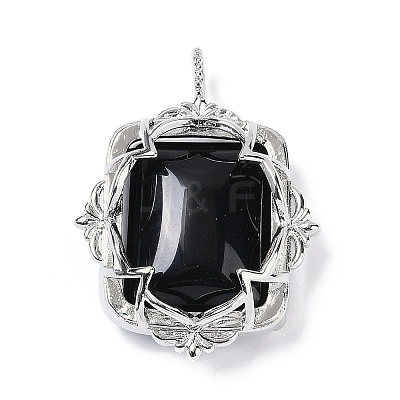 Natural Obsidian Pendants G-I381-01P-06-1
