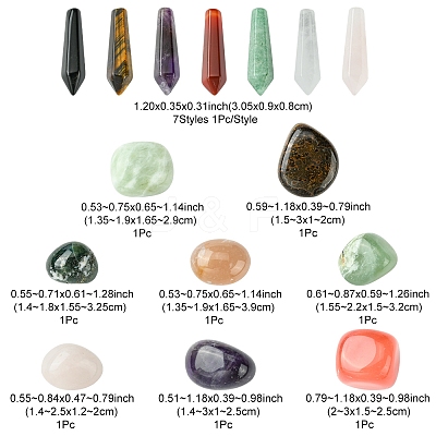 15Pcs 15 Styles Natural Mixed Gemstone Beads G-FS0005-81-1