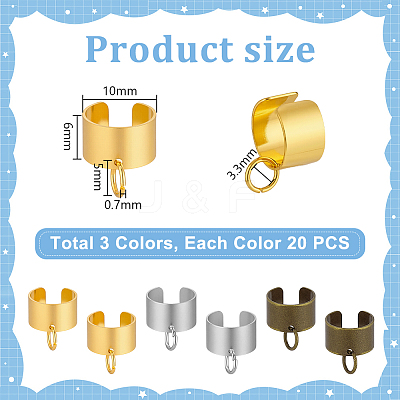 60Pcs 3 Colors Brass Ear Cuff Findings KK-PH0014-09-1