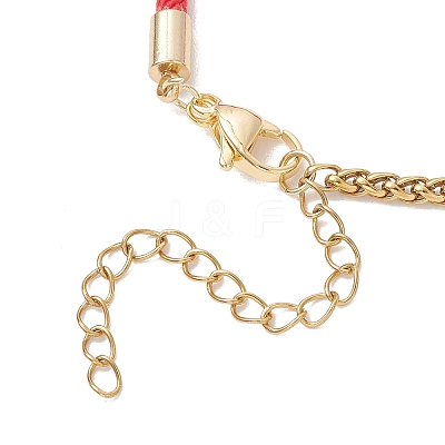 304 Stainless Steel Wheat Chains with Nylon Cord Mixed Chain Bracelets BJEW-JB13288-03-1