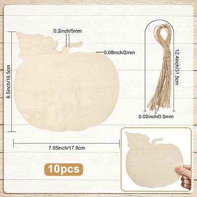 Thanksgiving Day Theme Unfinished Wood Pendant Decorations HJEW-WH20003-47D-1