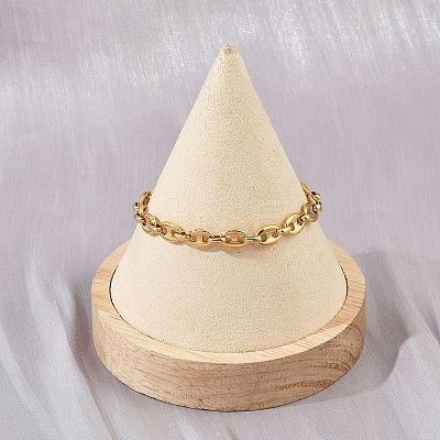 304 Stainless Steel Link Chain Bracelets for Women BJEW-Z143-25G-1