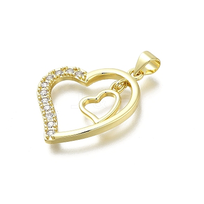 Brass Micro Pave Cubic Zirconia Pendants KK-K400-44G-1
