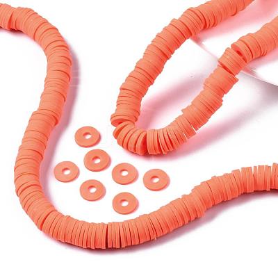 Flat Round Handmade Polymer Clay Beads CLAY-R067-10mm-12-1