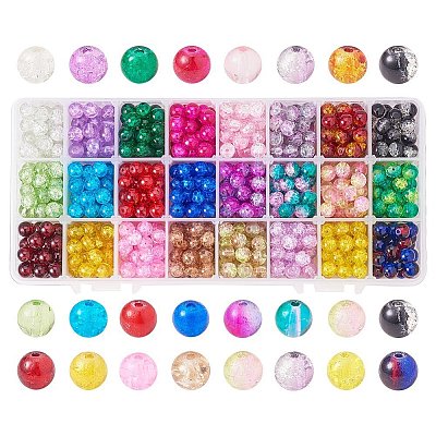 Spray Painted Crackle Glass Beads CCG-PH0002-01-4mm-1