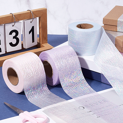 Sparkle Polyester Laser Deco Mesh OCOR-WH20001-34C-1