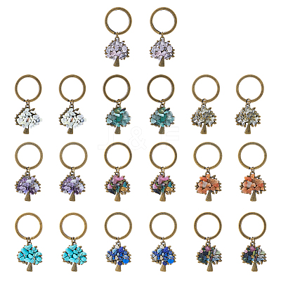 Natural & Synthetic Gemstone Keychain KEYC-FH00014-1