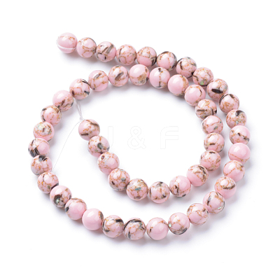 Assembled Synthetic Turquoise and Shell Beads Strands X-G-S212-8mm-01-1