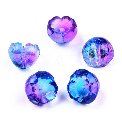 Transparent Spray Painted Glass Beads GLAA-N035-032-G01-1
