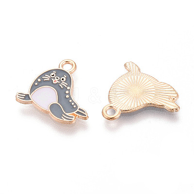 Marine Animals Alloy Enamel Pendants ENAM-T022-34J-1