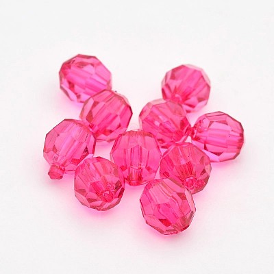 Faceted Transparent Acrylic Round Beads X-DB8MM-M-1
