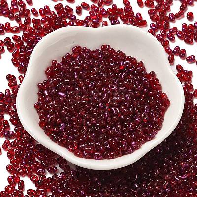 Spray Painted Glass Seed Beads SEED-F005-11A-05-1