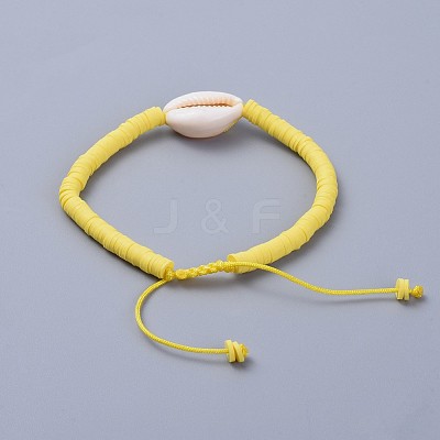 (Jewelry Parties Factory Sale)Handmade Polymer Clay Heishi Beads Braided Bracelets BJEW-JB04318-02-1