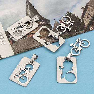 Non-Tarnish 201 Stainless Steel Split Pendants STAS-I032-100-1