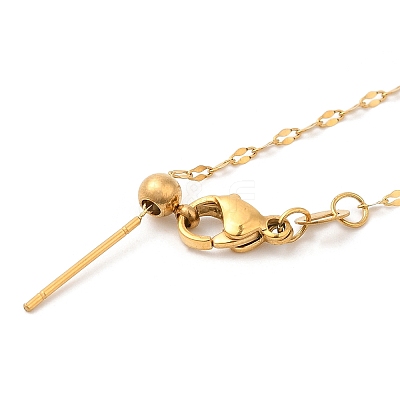 304 Stainless Steel Dapped Chain Necklace for Women NJEW-G104-02G-1