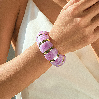 Acrylic Bead Bangles for Women FS-WG59988-08-1