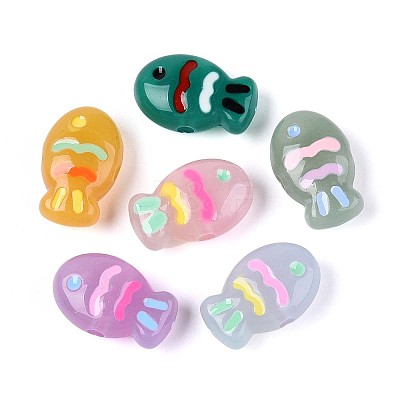 Imitation Jelly Acrylic Beads OACR-N152-09-1
