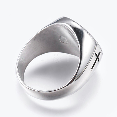 304 Stainless Steel Wide Band Rings RJEW-G092-33AG-23mm-1