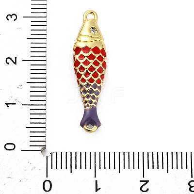 Brass Enamel Fish Connector Charms KK-H527-11G-04-1