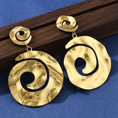 304 Stainless Steel Dangle Stud Earrings for Women EJEW-K268-13C-G-1