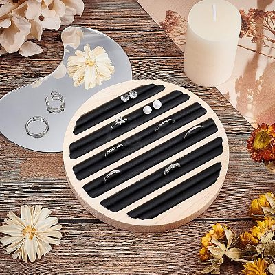 6-Slot Wood Finger Ring Display Plate EDIS-WH0012-09A-1