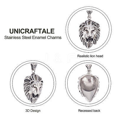 3Pcs 304 Stainless Steel Pendants STAS-UN0037-59-1