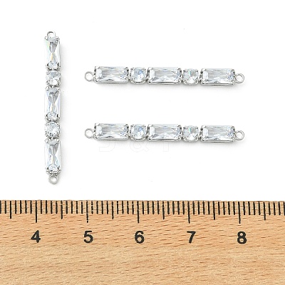 SHEGRACE Brass Pave Clear Cubic Zirconia Connector Charms XGRQ3P287-641P-1