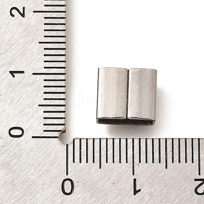 Letter Style 304 Stainless Steel Square Slide Charms STAS-L132-10S-1