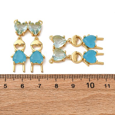 Brass Micro Pave Cubic Zirconia Pendants KK-D390-23G-1