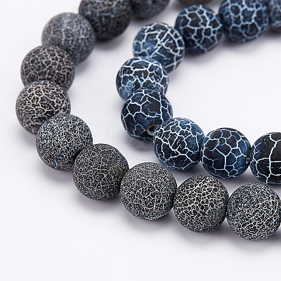 2 Strands Natural & Dyed Crackle Agate Bead Strands G-OC0002-59-1