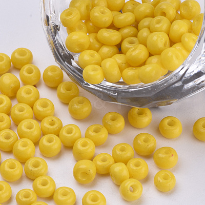 Baking Paint 6/0 Glass Seed Beads SEED-Q025-4mm-M06-1