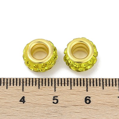 Alloy Rhinestone Clay Pave Beads ALRI-D300-04G-02-1