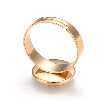 Adjustable 201 Stainless Steel Finger Rings Components X-STAS-G187-01G-12mm-1