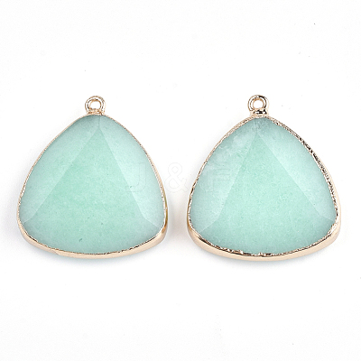 Electroplate Natural Amazonite Pendants X-G-S344-14E-1
