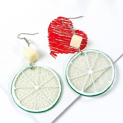 Lemon Acrylic Dangle Earrings FS-WG6C57C-01-1