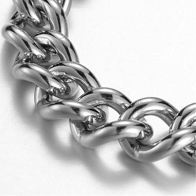 Tarnish Resistant 304 Stainless Steel Twisted Chain Bracelets BJEW-G511-10P-1