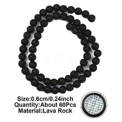 DIY Natuarl Lava Rock Bead Beacelet/Necklaces Making Kits DIY-YW0012-88A-1