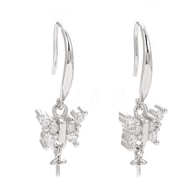 Rhodium Plated 925 Sterling Silver Earring Hooks STER-D035-33P-1