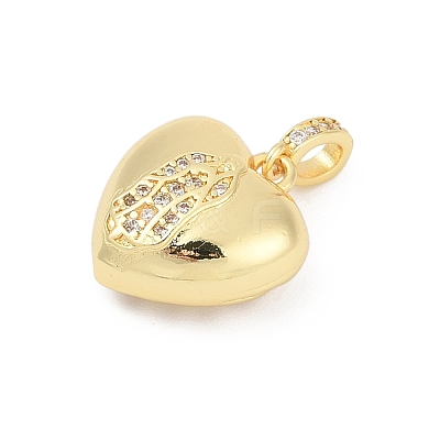 Brass Micro Pave Cubic Zirconia Pendants KK-D317-090G-1