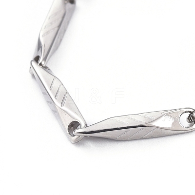 Unisex 304 Stainless Steel Bar Link Chain Bracelets BJEW-E372-10-1