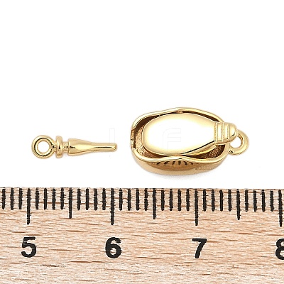 Brass Micro Pave Clear Cubic Zirconia Box Clasps KK-P291-38G-1