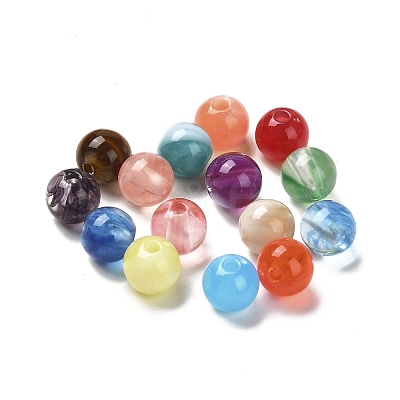 Imitation Jade Acrylic Beads MACR-G066-01A-1