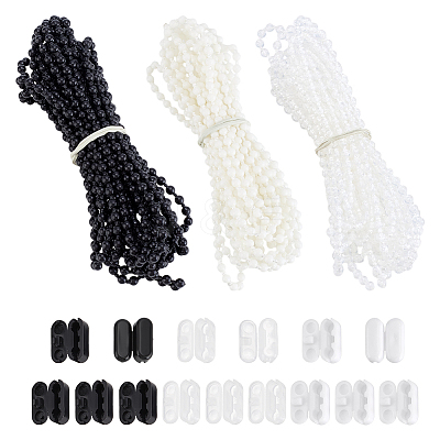 3Pcs 3 Colors Plastic Ball Chains with Clasps DIY-PH0030-32-1