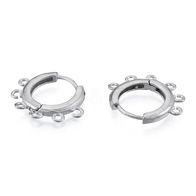 Tarnish Resistant 304 Stainless Steel Hoop Earrings Findings STAS-N092-188-1