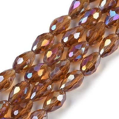 Transparent Electroplate Glass Beads Strands EGLA-N013-T10mm-B16-1